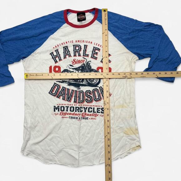 Harley-Davidson Raglan 3/4 Sleeve Graphic Tee Men’s Size L USA - Picture 6 of 6